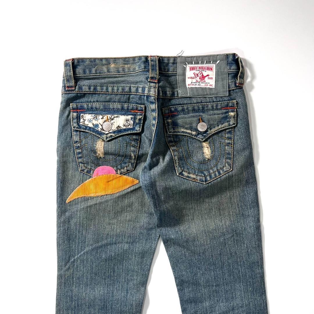 y2k 00s True Religion Denim mushrooms mushroom patchwork 