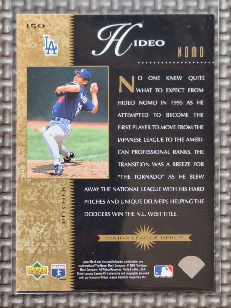 1996 Upper Deck #150 HIDEO NOMO Beat The Odds Los Angeles Dodgers_画像2
