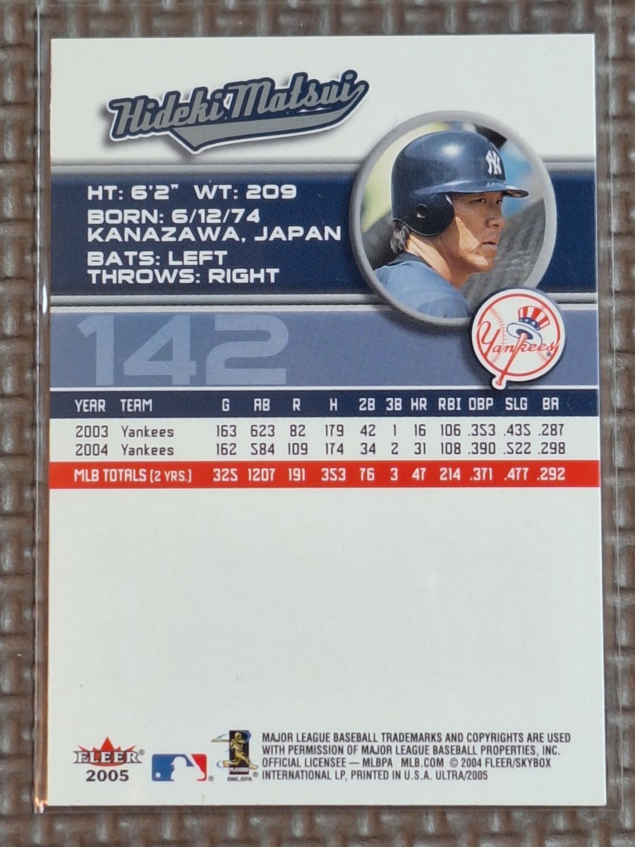 2005 Fleer Ultra #142 HIDEKI MATSUI New York Yankees Yomiuri Giants_画像2