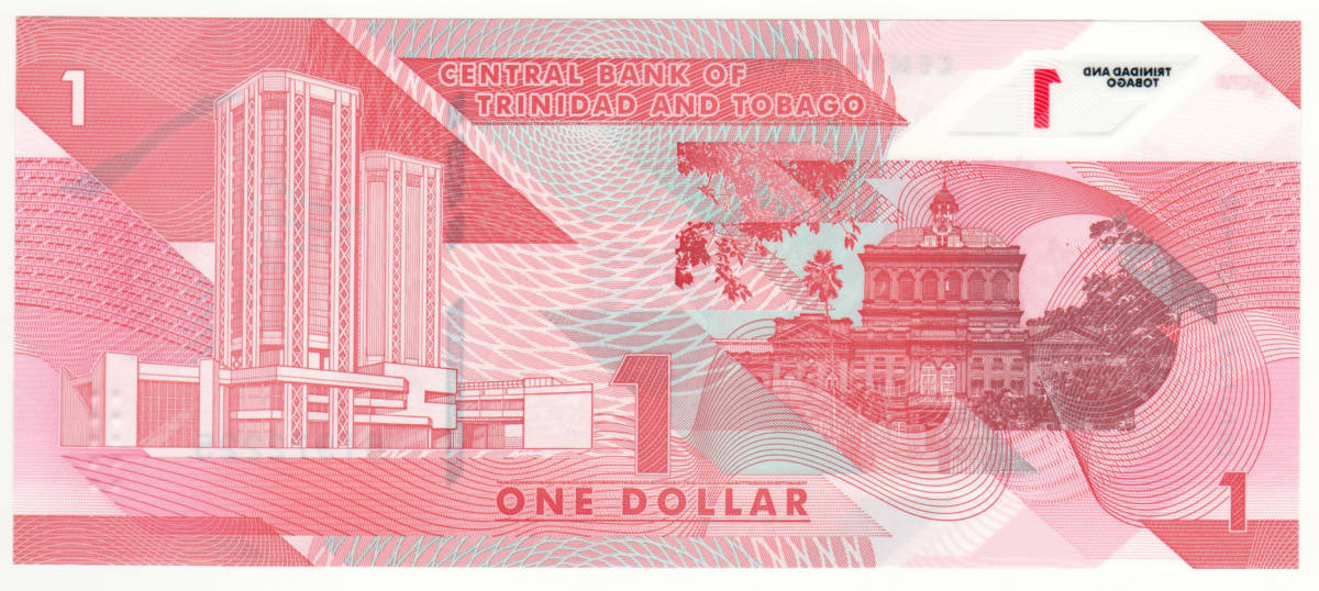 【未使用】トリニダードトバゴ 1ドルのポリマー紙幣 2020年版 ピン札　A06_画像2