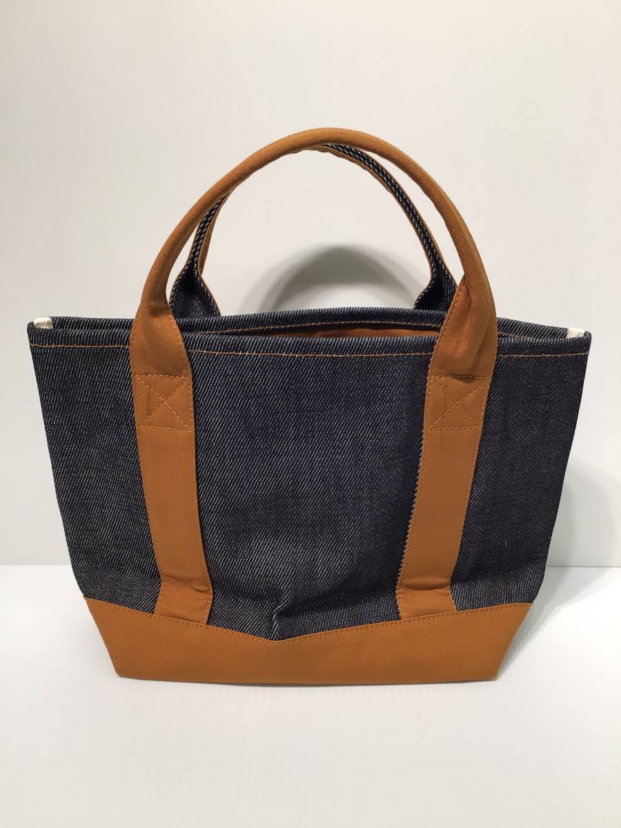 児島ジーンズ 21ozデニムコンボトートバッグ Mサイズ INDIGO/BROWN_画像3