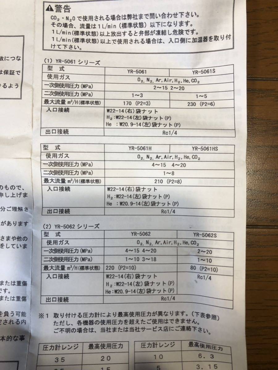 ヤマト　窒素ガス調整機　アルゴンメーター　YR5061H 新品未使用_画像4