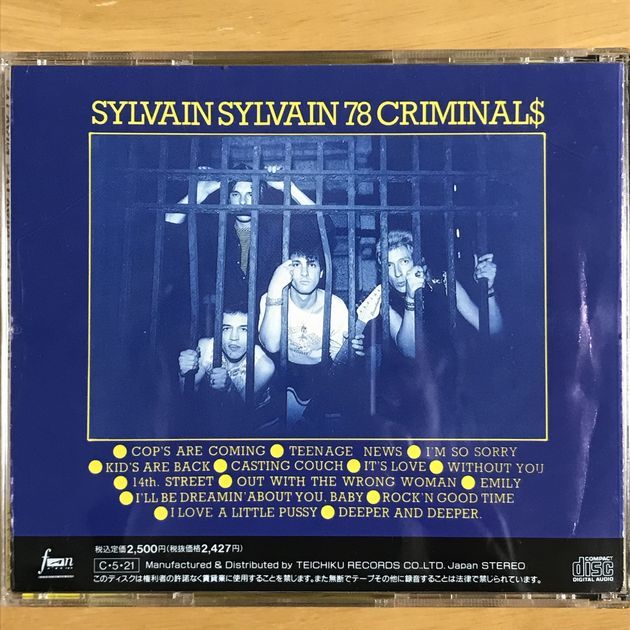 無念！帯無国内盤 The Criminals:ザ・クリミナルズ / Sylvain Sylvain 78 Criminals / New York Dolls_画像2