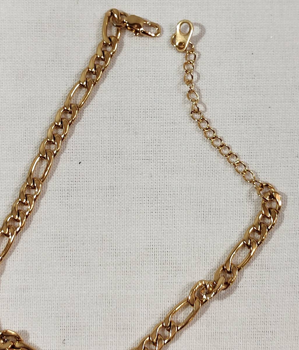 [1 jpy exhibition ]Richsteel anklet Gold initial J charm Figaro chain adjustment possibility summer fashion 