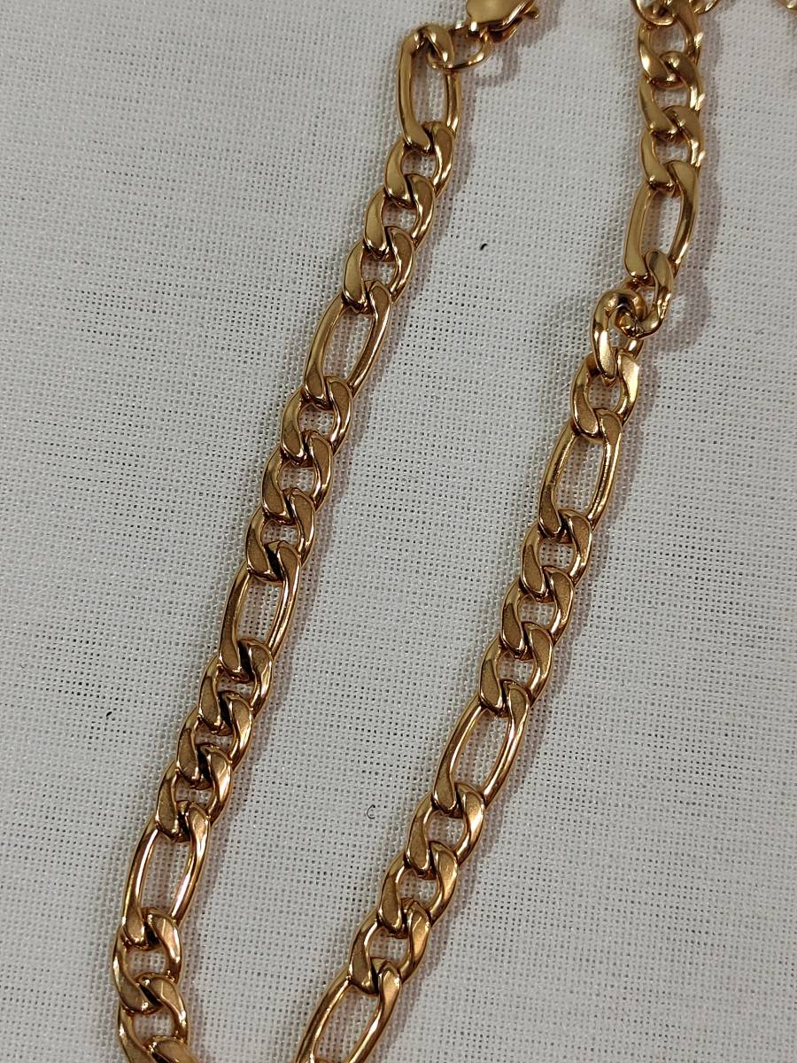 [1 jpy exhibition ]Richsteel anklet Gold initial J charm Figaro chain adjustment possibility summer fashion 