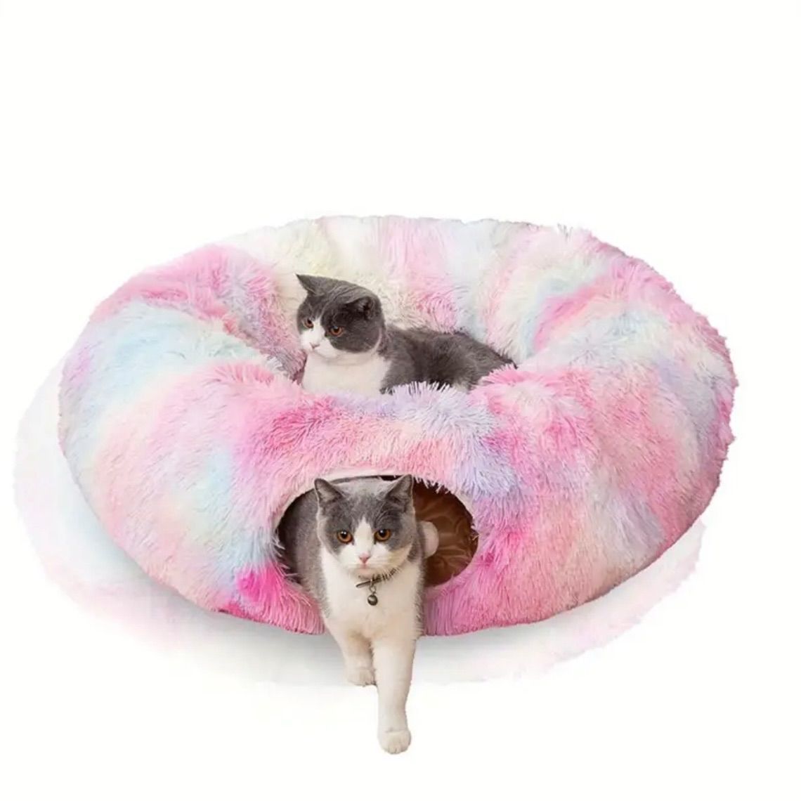 ペットベッド 折り畳み式 猫用 暖かい 秋冬 トンネル付き クッション マット 不安解消 面白い ペットおもちゃ 柔らかい ふわふわ 猫