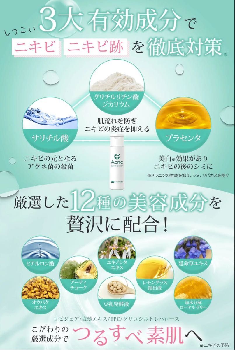 ACNO (アクノ) ニキビケア ニキビ化粧水 薬用 医薬部外品 150ml ニキビ跡 シミに3大有効成分配合 全身使用可