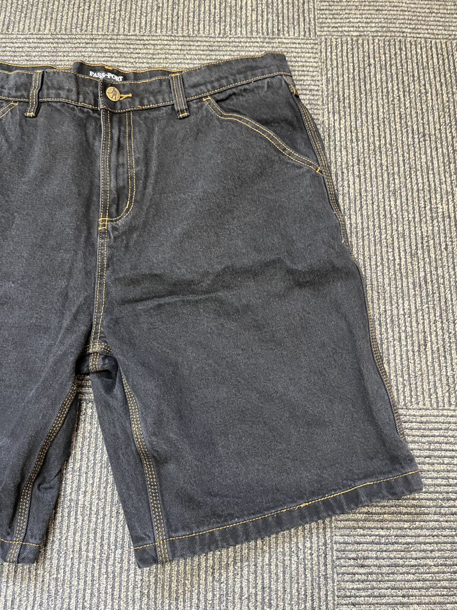 Pass~Port Workers Club Short - Washed Brack skate butter dime cash Baker DAMAGE helas サイズ 36 ショーツ ブラック 新品 デニム_画像2