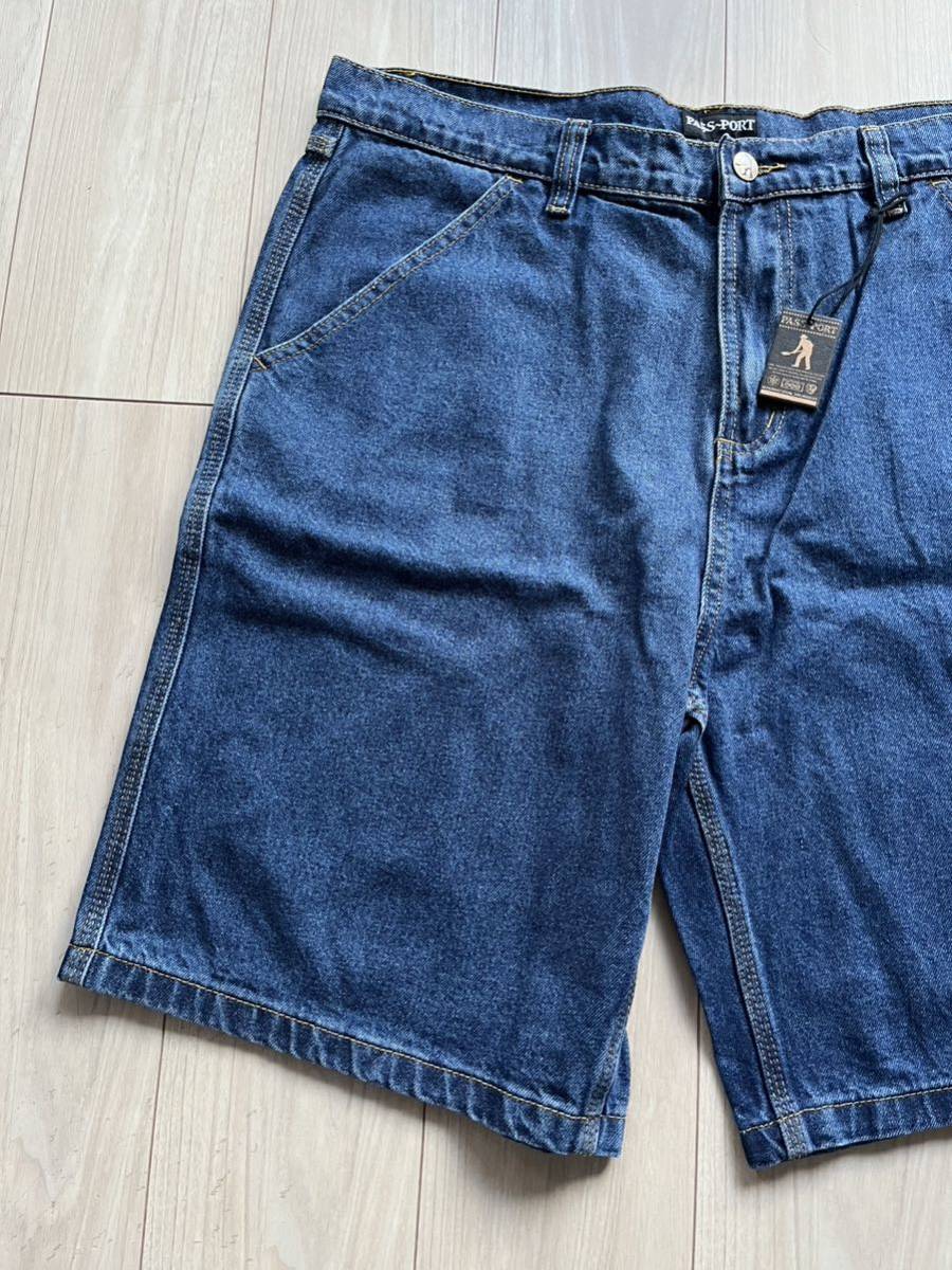 Pass~Port Workers Club Short - Washed Dark Indigo skate butter dime cash Baker DAMAGE helas サイズ 36 インディゴ ショーツ 新品_画像3