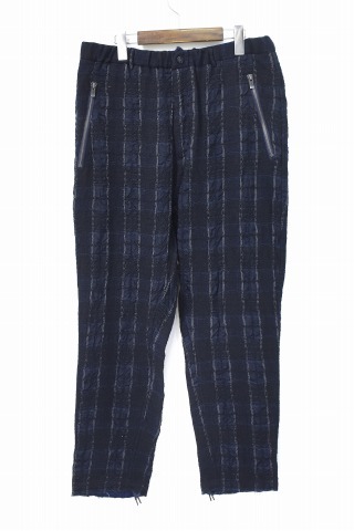 bukht ブフト EASY PANTS イージーパンツ 2(L) NAVY B-92810 SABY CHECK チェック