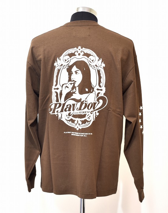 Sequence (シーケンス) PLAYBOY MIRROR GIRL L/S TEE プレイボーイ ミラーガール ロンTEE 長袖Tシャツ カットソー クルー プリント M_画像2