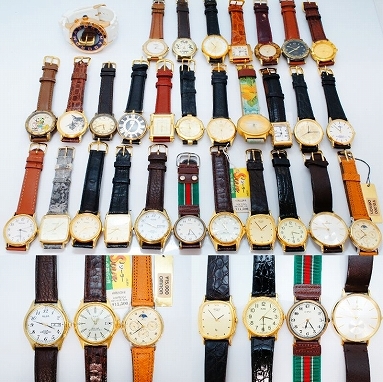 A81●美品含む 30点セット GOLD COLOR ゴールド金 メンズ腕時計 革 レザーベルト SEIKO/CITIZEN/ORIENT/CASIO/Orobianco 他 大量まとめ