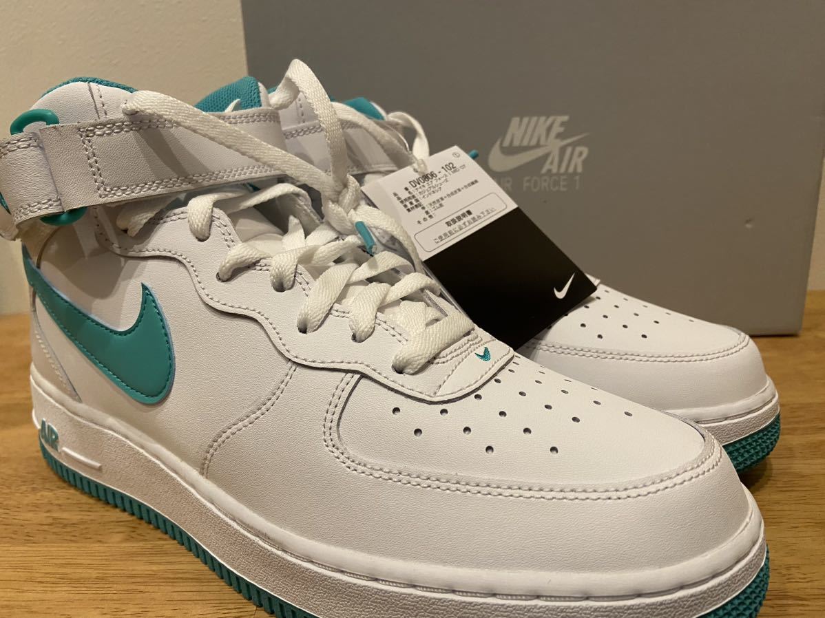 即決29cm NIKE AIR FORCE 1 MID '07 DV0806-102 WHITE/CLEAR JADE ナイキ エアフォース1 ミッド 新品国内正規US11_画像1