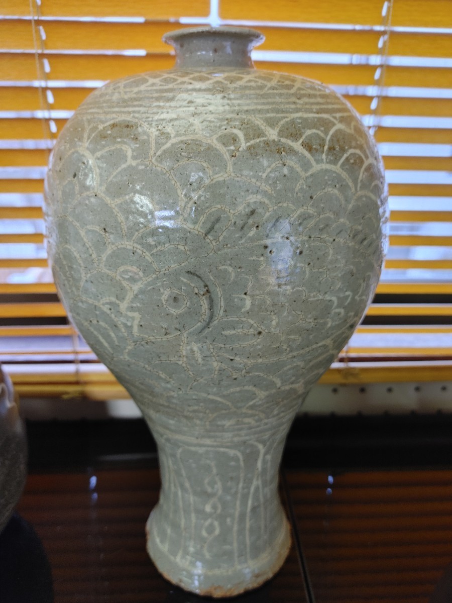 結婚祝い 花瓶 工芸品 骨董品 高麗青磁 韓国 壺 古美術 時代物 花器 李