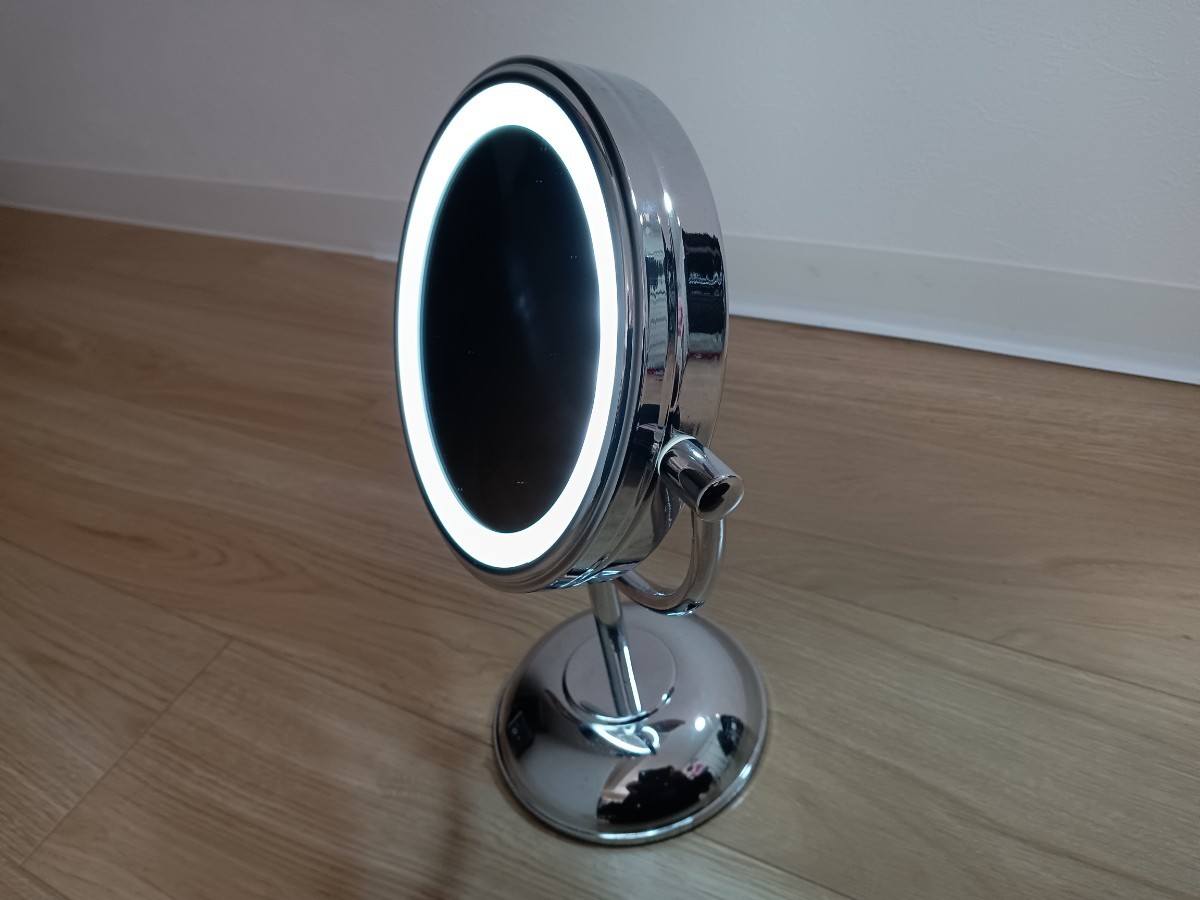  круглый женщина super зеркало LED свет 360 раз вращение высота 31cm зеркало. диаметр 17cm одиночный 3×4шт.@ использование 