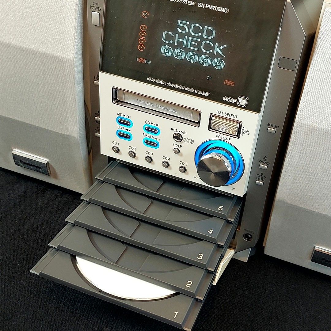 パナソニック MD ステレオシステム 5CDチェンジャー カセット AM/FM CD システムコンポ   ミニコンポ