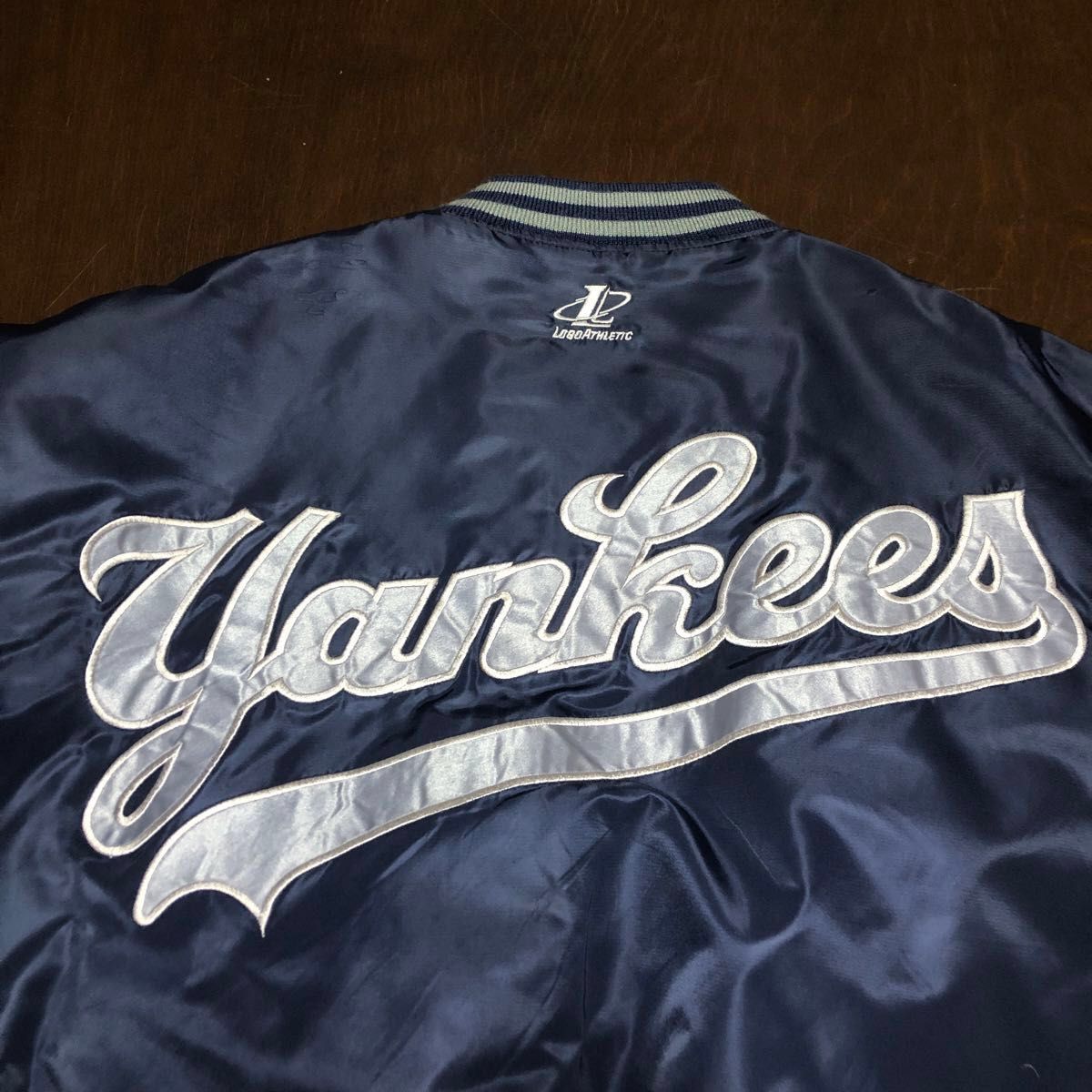 Logo Athletic MLB NYY 90s ヤンキース　スタジャン ナイロン XL ヤンキース ジャケット