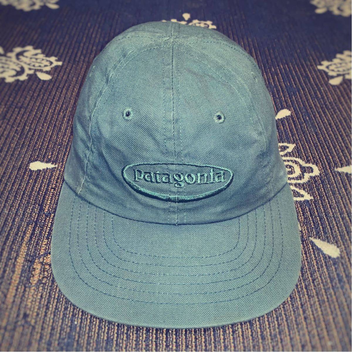 90's patagonia OVAL LOGO CAP HAT L ビンテージ パタゴニア オーバル ロゴ キャップ ハット オールド ダック コットン グリーン