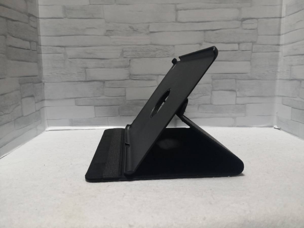 iPad Pro(9.7インチ)専用 ブラック レザーケース 360度回転機能,３段スタンド機能,オートスリープ機能付き_画像4