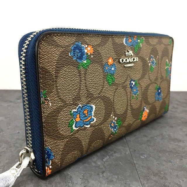 ☆送料無料☆ 未使用品 COACH ジップウォレット フローラル シグネチャー 424_画像3