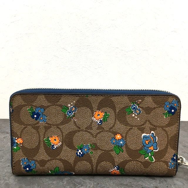 ☆送料無料☆ 未使用品 COACH ジップウォレット フローラル シグネチャー 424_画像5