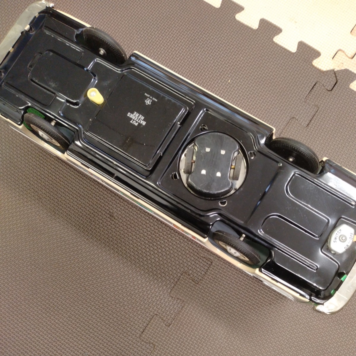 ブリキ　バス　昭和レトロ　トレードマーク　電池式　電動　レア　箱付き　希少　ビンテージ　動作品　約４１センチ×１２×１３ 玩具_画像7