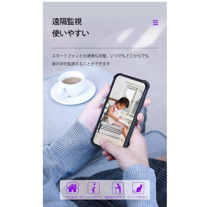 箱ダメージ値下③未使用品☆彡遠隔監視機能付きスマート監視カメラ【Wifi防犯カメラ】小型 ワイヤレスカメラ 広角リアルタイム遠隔監視_画像3