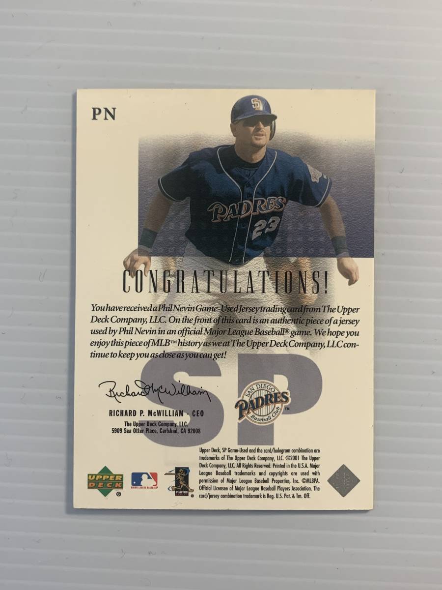 ★フィル・ネビン【Phil Nevin】'01 SP GAME USED ジャージ　エンゼルス監督・大谷翔平_画像2