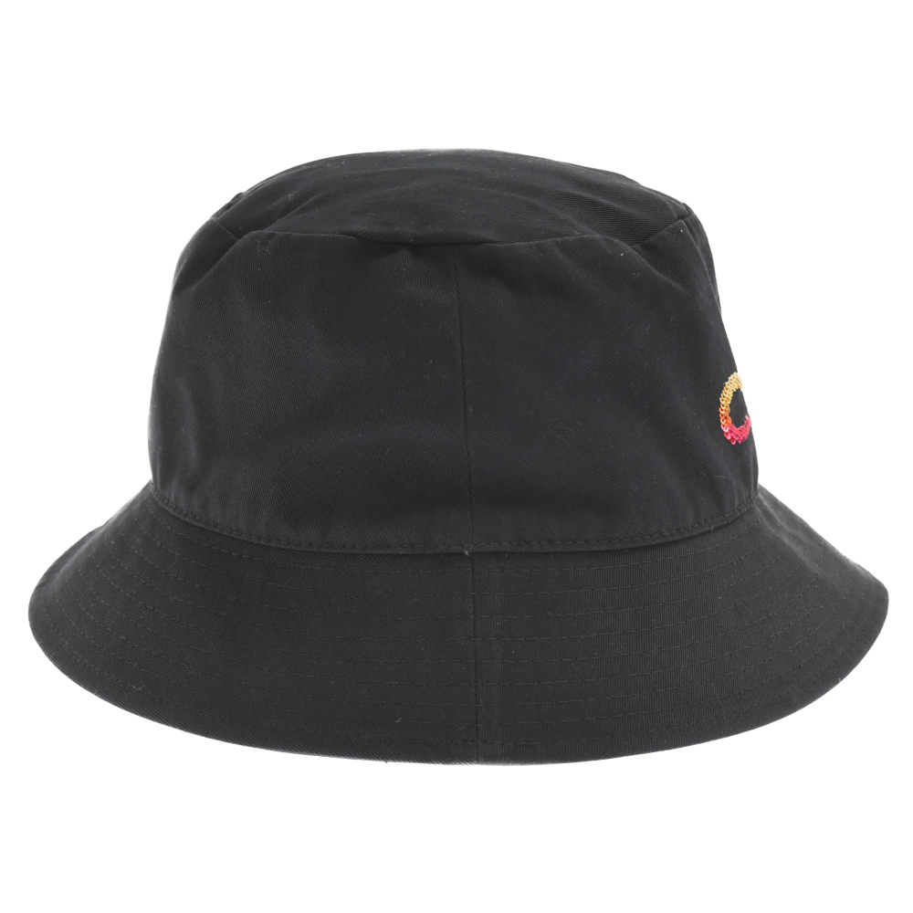 商売 CELINE セリーヌ 22AW スパンコール エンブロイダリー グラデーションシークイン バケットハット 帽子 ブラック 2AUO1968P