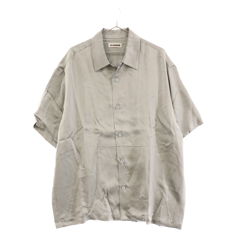 JIL SANDER ジルサンダー 23SS SHORT SLEEVE SHIRT オープンカラーレーヨン半袖シャツ J22DL0112 グレー