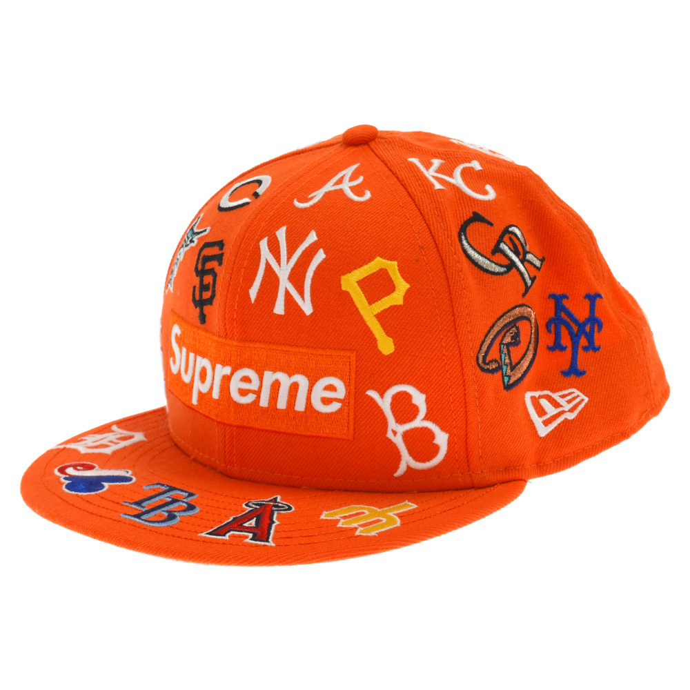 シュプリーム 20SS×New Era×MLB MLB New Era Cap ニューエラ ボックスロゴニューエラキャップ ベースボールキャップ 帽子 オレンジ