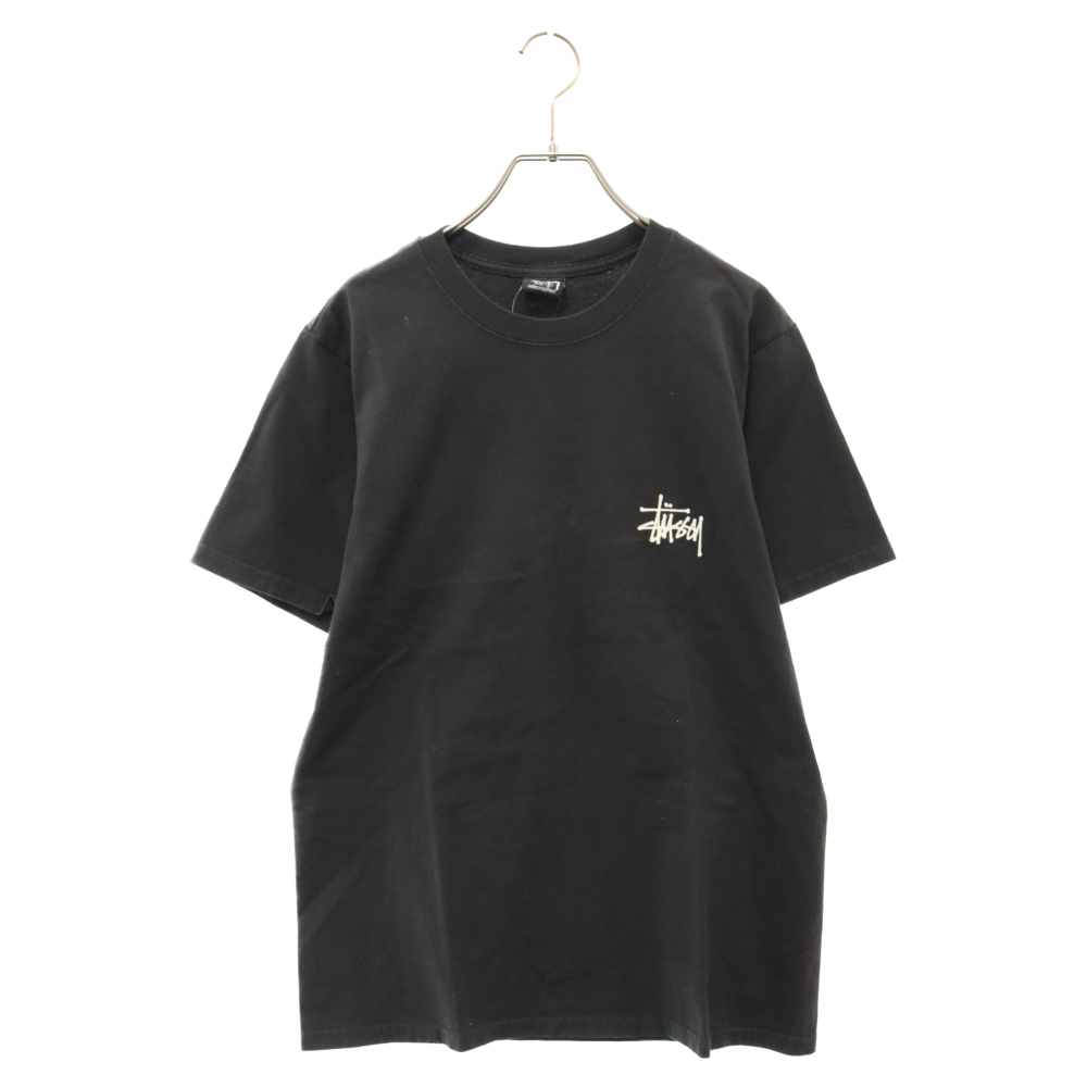 STUSSY ステューシー 復刻デザイン GRAPHIC T-SHIRCTS Sグラフィック バックプリント 半袖Tシャツ ブラック_画像2
