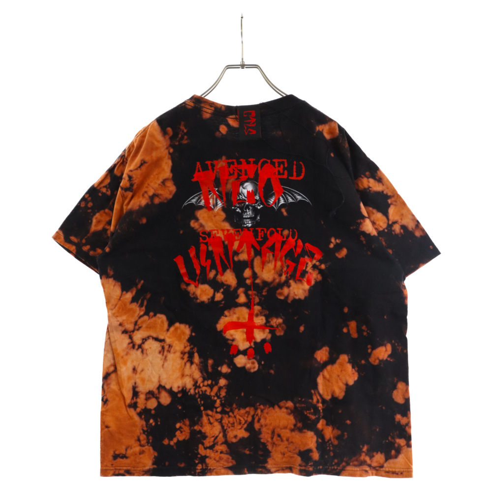 cvtvlist カタリスト HOT ROCK LOGO BLEACH S/S TEE ブリーチ加工 ホットロック ロゴプリント半袖Tシャツ カットソー ブラック_画像2