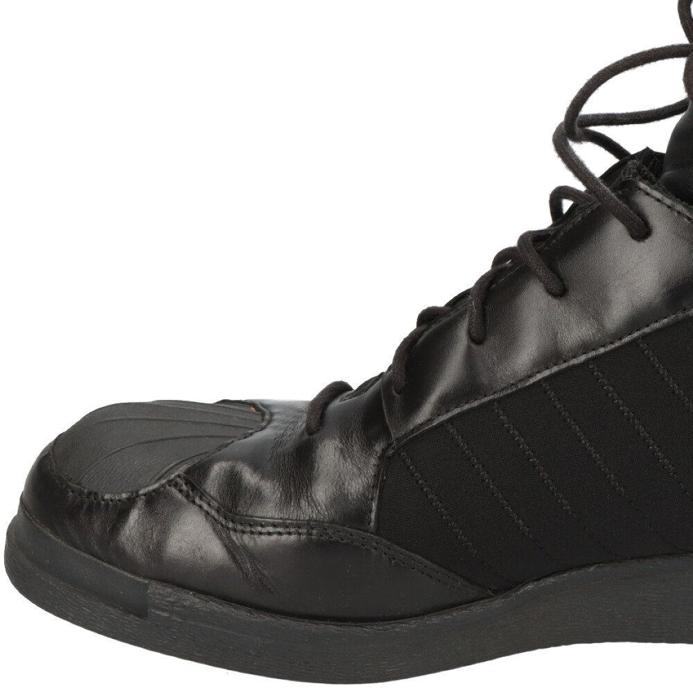 Yohji Yamamoto ヨウジヤマモト×adidas YY PUNK SUPERSTAR BY9079 アディダス レザーハイカットスニーカー US9/27cm ブラック_画像6