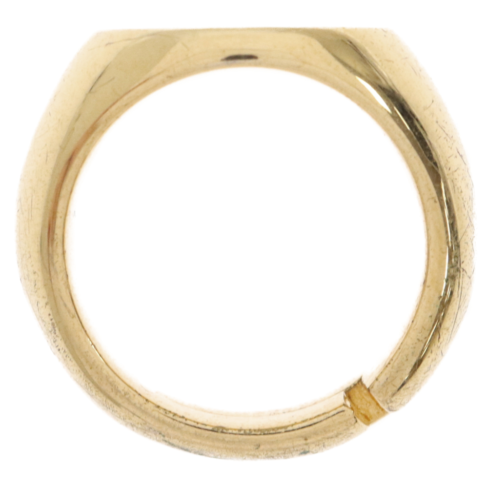 HUF ハフ Hロゴ スタンプリング 印台 指輪 ゴールドコーティング 真鍮 13号_画像6