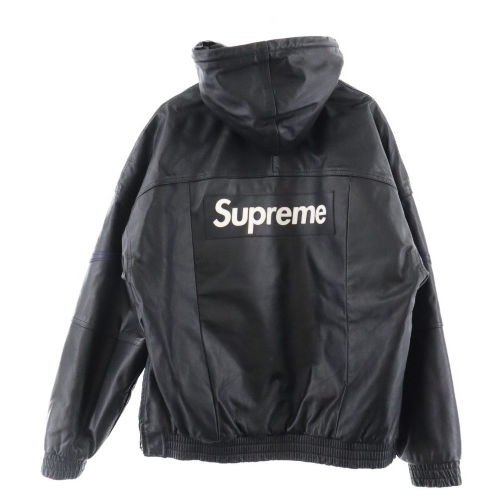 SUPREME シュプリーム 19AW×NIKE Leather Anorak ナイキ レザーアノラック ジャケット パーカー ブラック_画像2