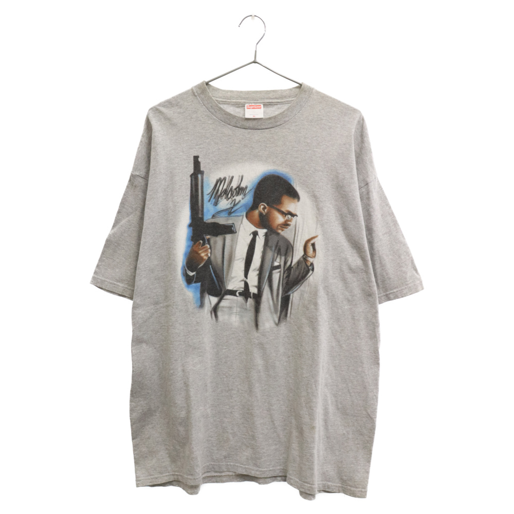 SUPREME シュプリーム 03SS Malcolm X Tee マルコムXプリントクルーネック半袖Tシャツ グレー