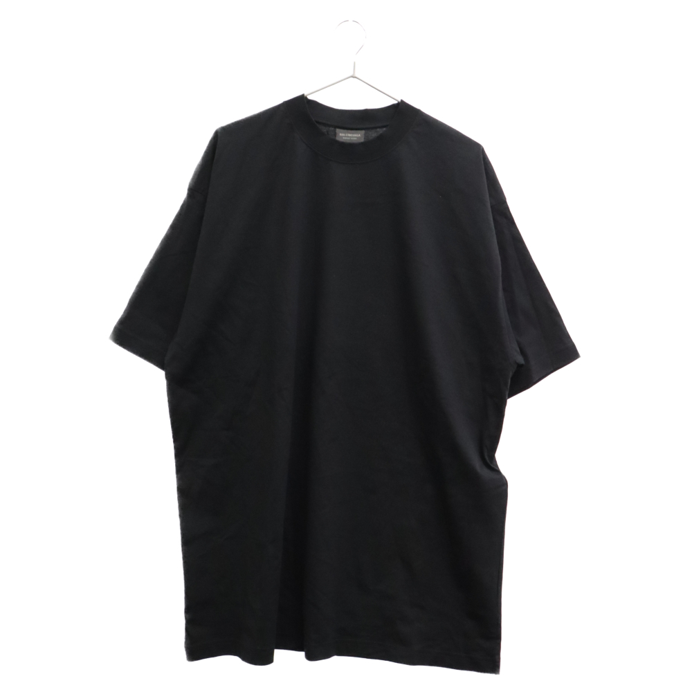 BALENCIAGA バレンシアガ 23SS Medium Fit T-Shirt ミディアムフィット 洗濯ロゴ 半袖Tシャツ カットソー ブラック 724514