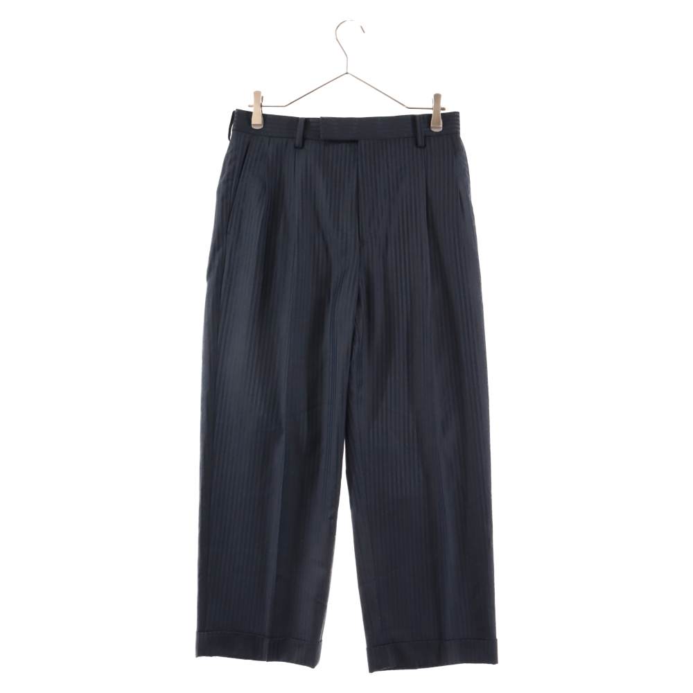 WACKO MARIA ワコマリア DORMEUIL TROUSERS ドーメルストライプトラウザーズスラックスパンツ ネイビー