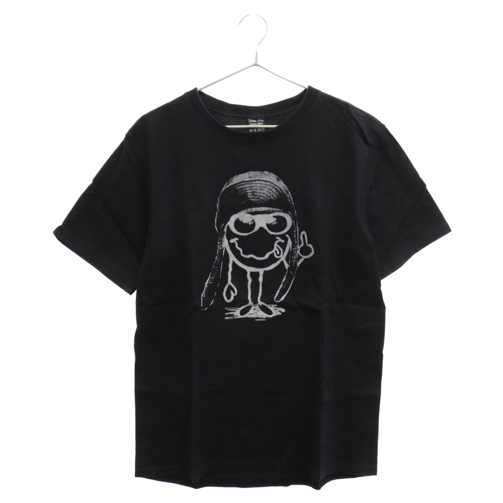 NUMBER (N)INE ナンバーナイン 9th anniversary 9周年記念 スマイルグラフィックプリント 半袖Tシャツ ブラック_画像1