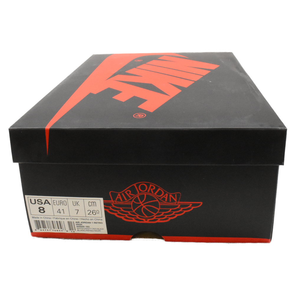 ナイキ 13年製 AIR JORDAN 1 RETRO HIGH CHICAGO エアジョーダン1レトロハイシカゴスニーカー ハイカットスニーカー レッド US8 332550-163の画像6