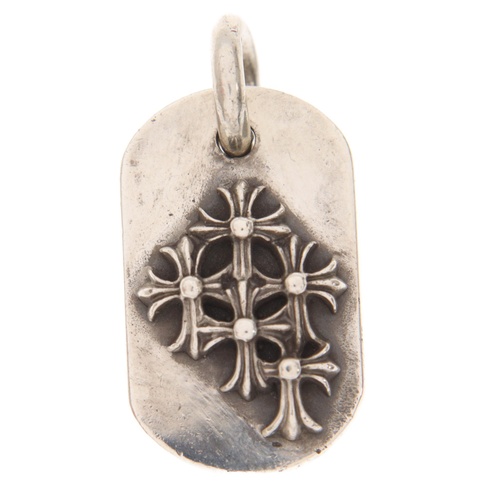 CHROME HEARTS クロムハーツ RAISED CEMETERY レイズド セメタリー クロス ドッグタグ ネックレス トップ シルバー