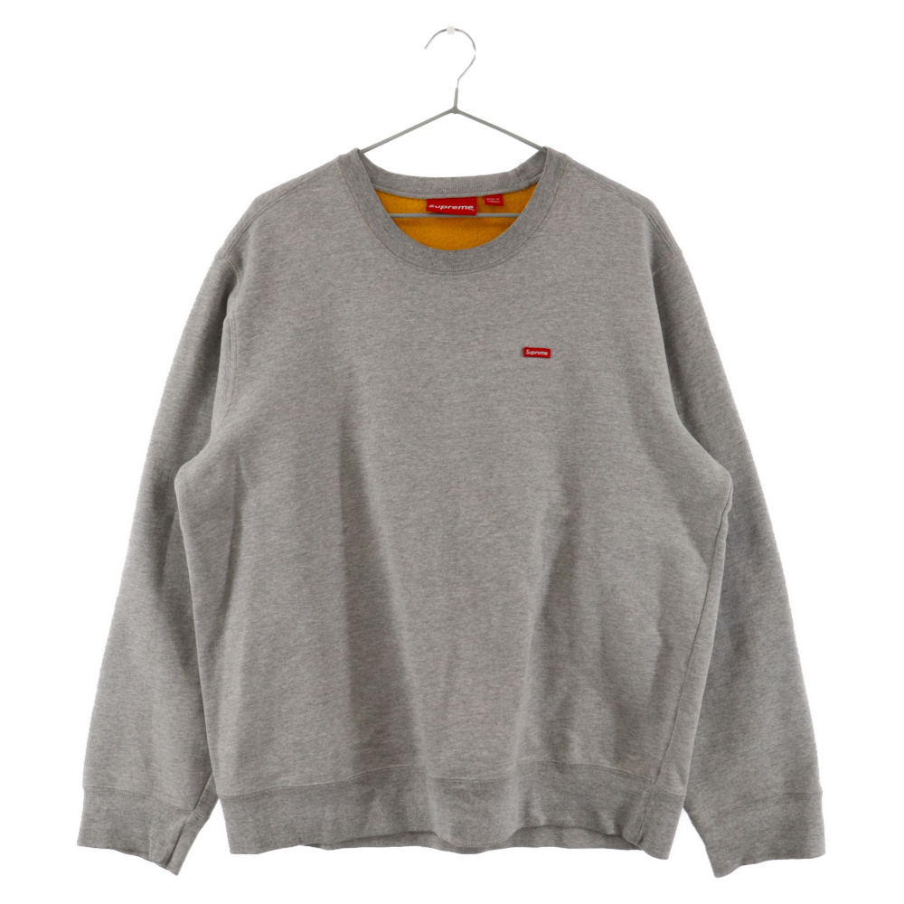 SUPREME シュプリーム 18SS Small Box Logo Contrast Crewneck スモールボックスロゴ コントラスト クルーネックウェット グレー_画像1