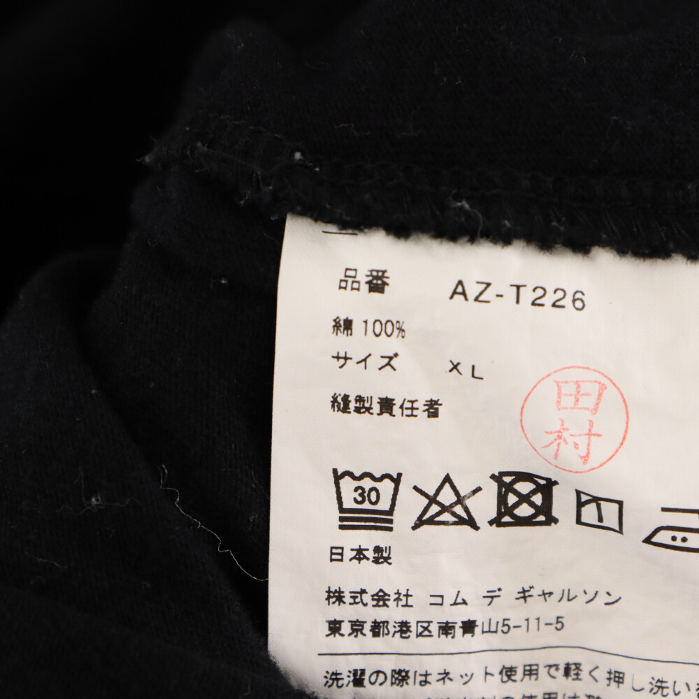 PLAY COMME des GARCONS プレイコムデギャルソン フロントダブルハートロゴ クルーネック半袖Tシャツカットソー AZ-T226 ブラック_画像6