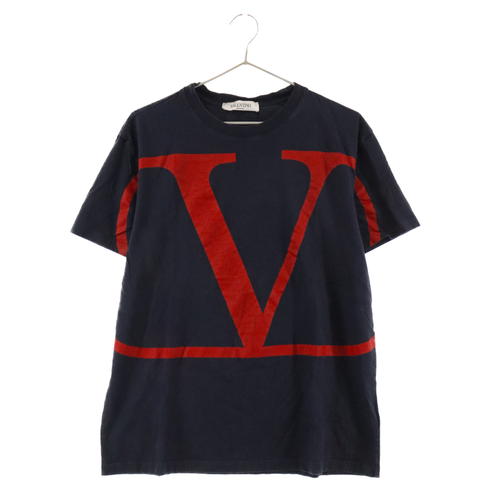 VALENTINO ヴァレンチノ ビッグロゴプリント半袖Tシャツ ネイビー