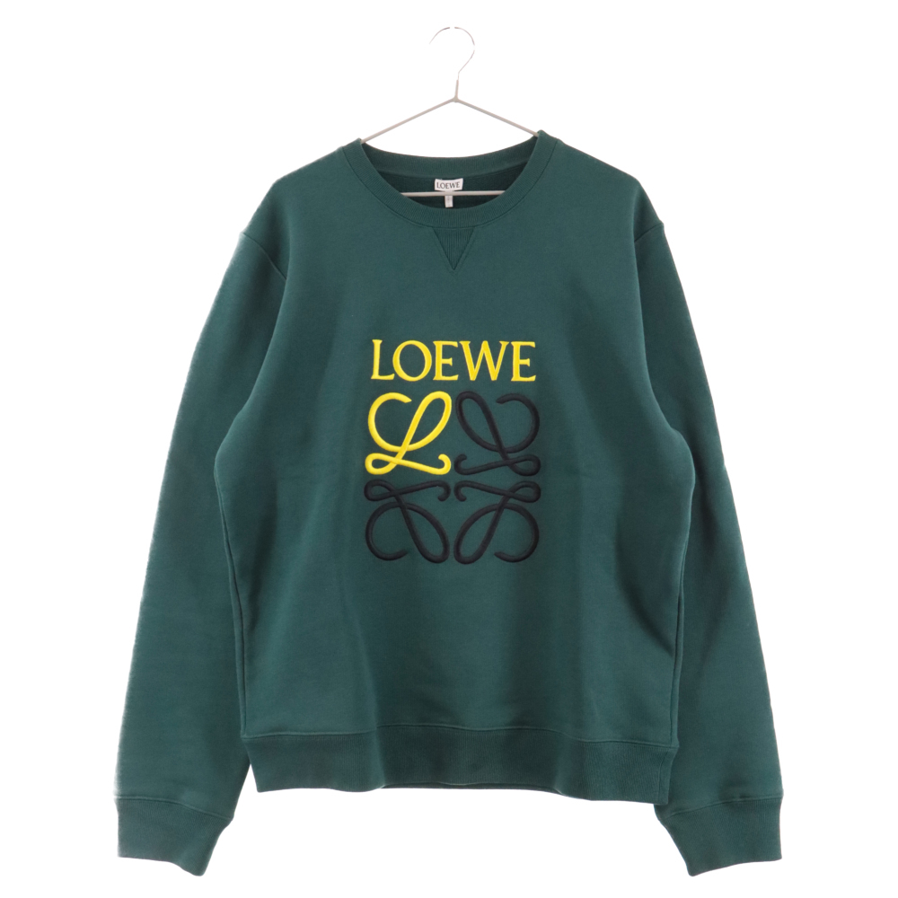 LOEWE ロエベ ANAGRAM SWEAT SHIRT アナグラク刺繍クルーネックスウェット トレーナー H526Y24J07 グリーン