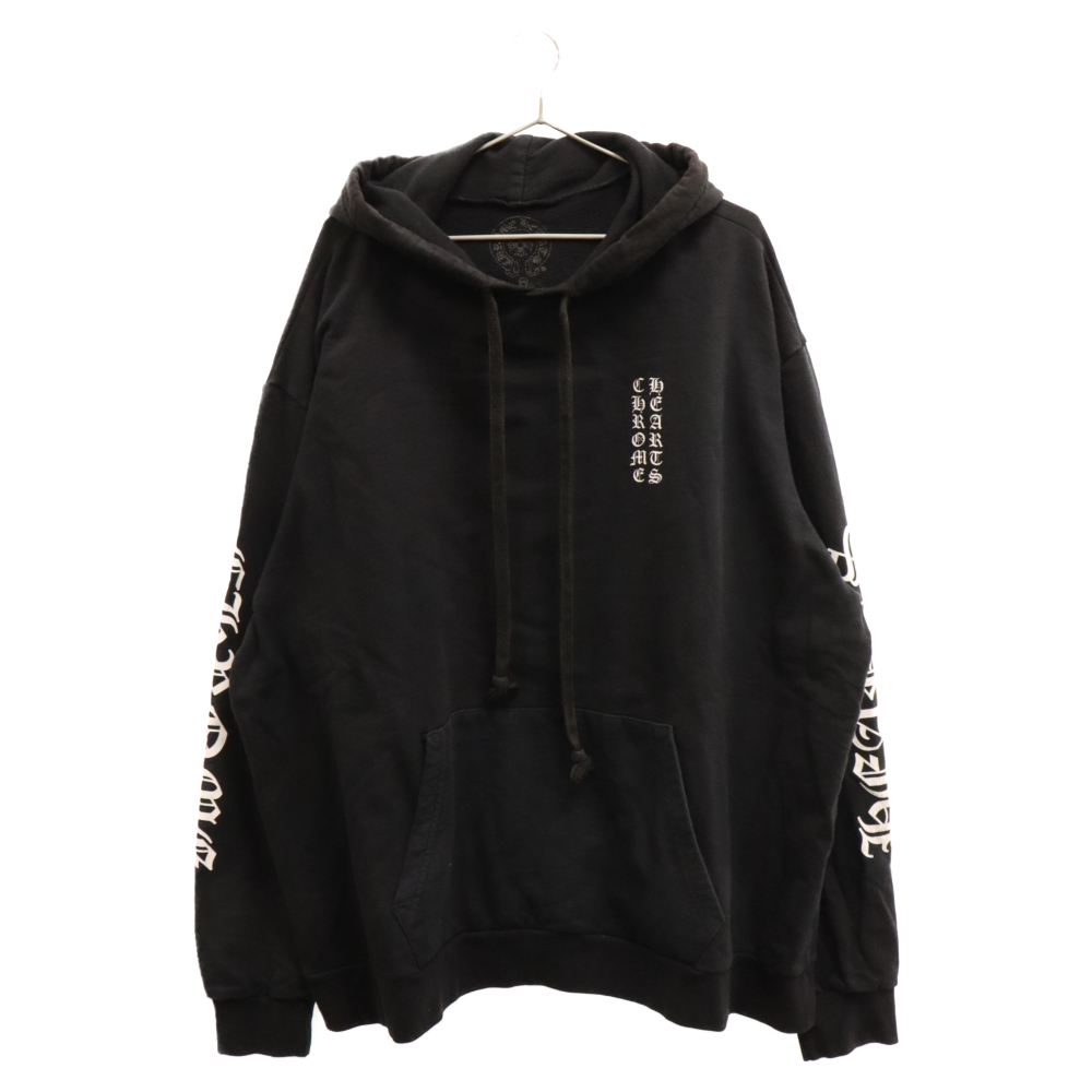 CHROME HEARTS クロムハーツ SWTSHRT PLVR アームロゴプリントプルオーバーパーカー ブラック/ホワイト_画像1