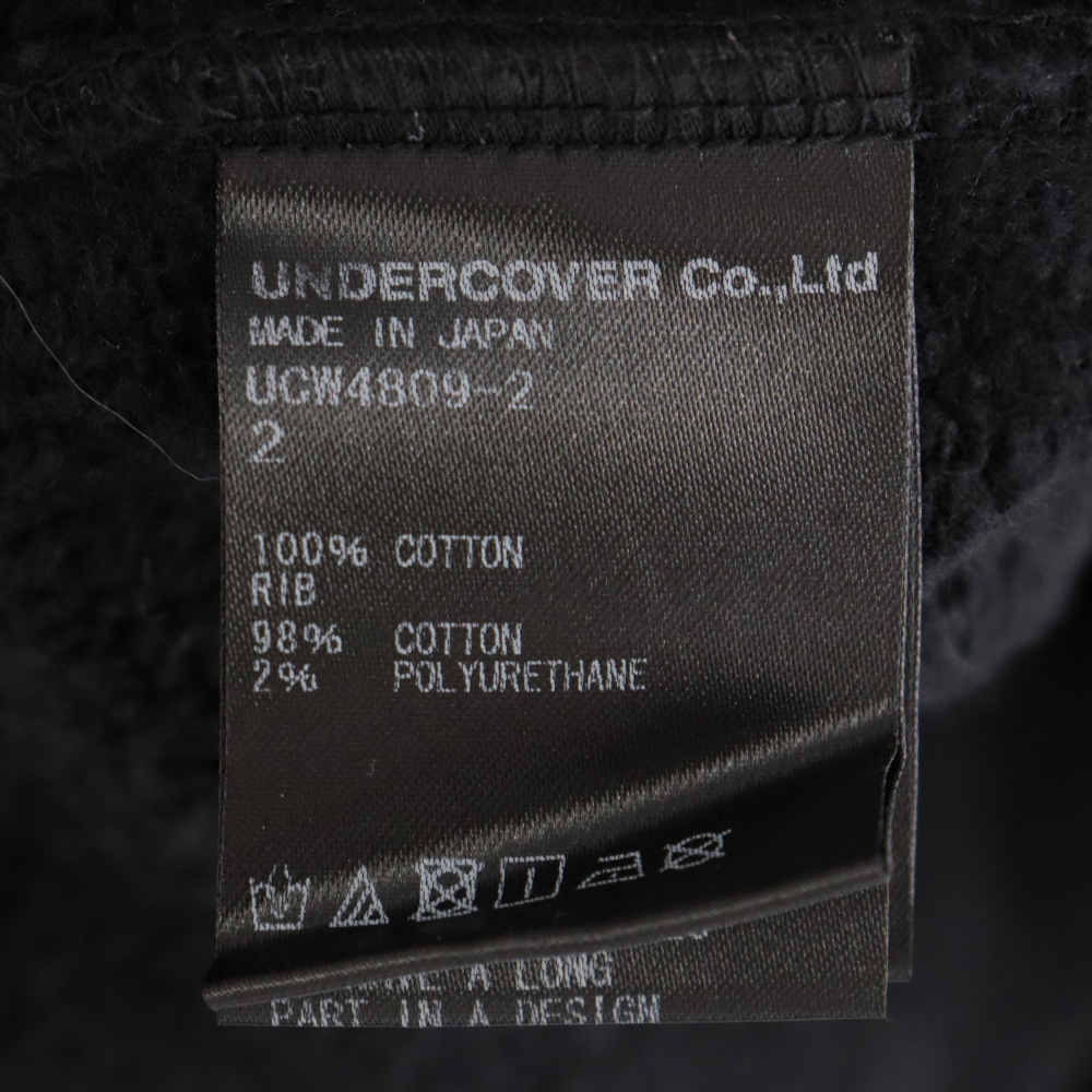 UNDERCOVER アンダーカバー 19SS THE DEAD HERMITS オーバーサイズ ベルト付き パーカー ブラック UCW4809-2の画像6