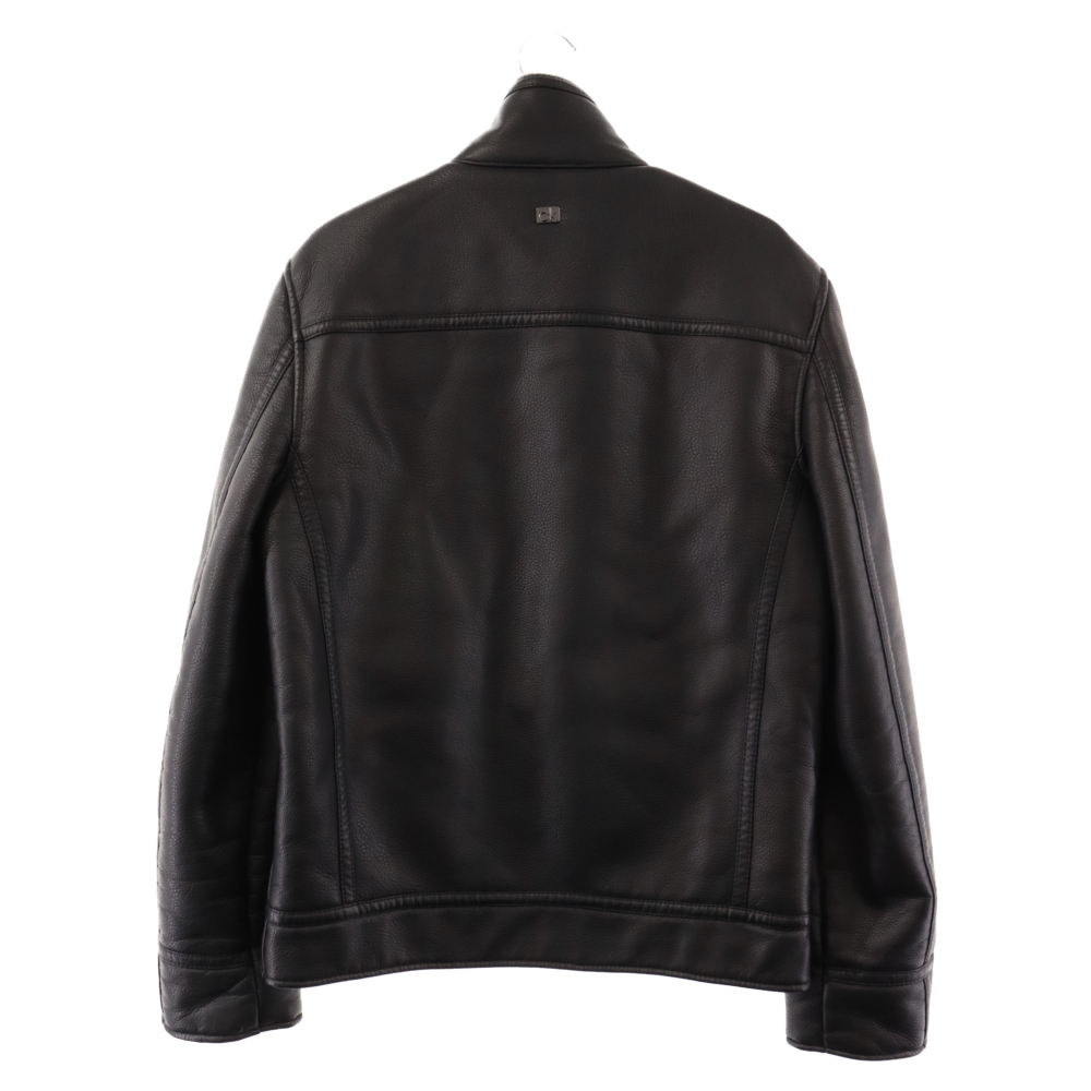 Calvin Klein Calvin Klein Zip up fur leather jacket black CM99P419