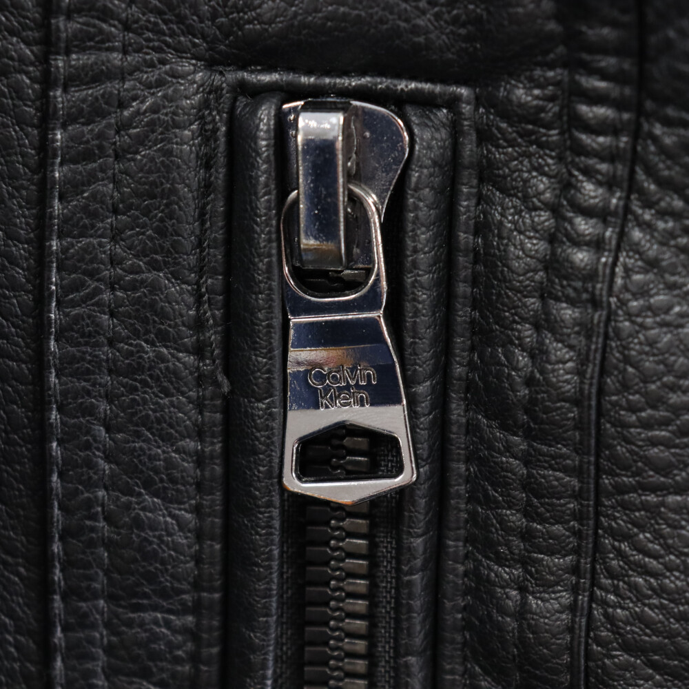 Calvin Klein Calvin Klein Zip up fur leather jacket black CM99P419